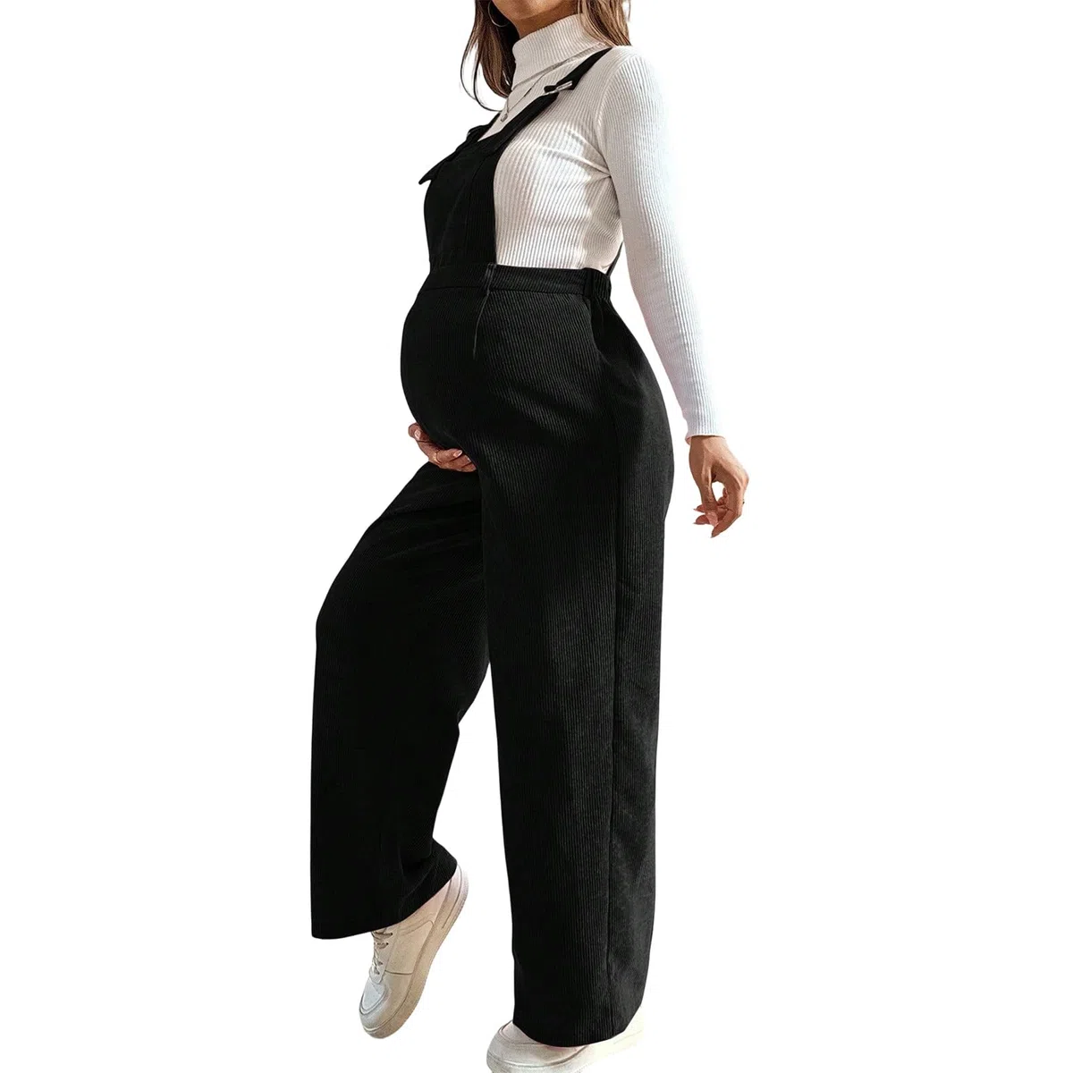 Tuta premaman in morbido velluto a coste, elastica e comoda, per l'inverno, gravidanza, alla moda e da indossare tutti i giorni, in velluto a coste