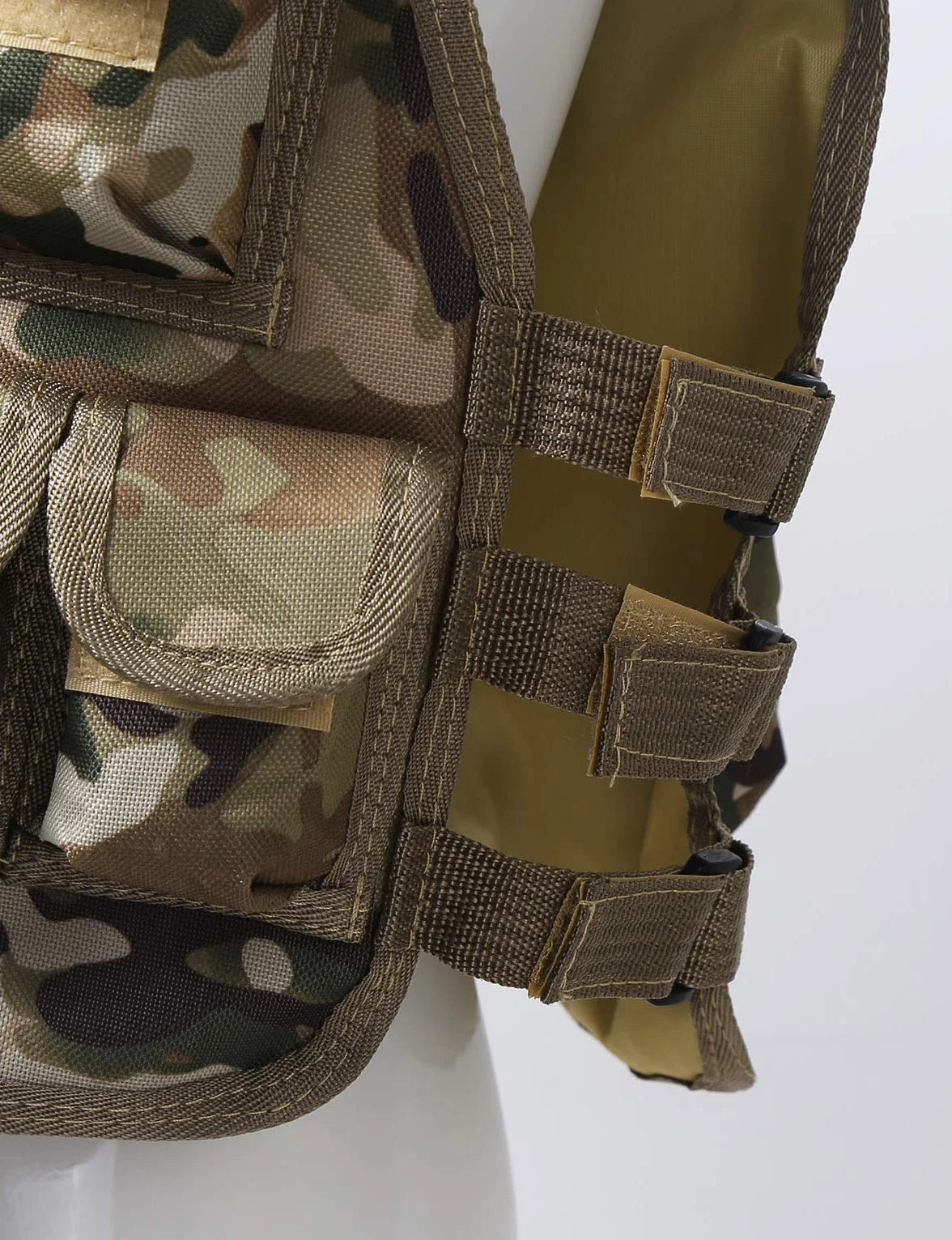 Oyolan - Gilet da pesca mimetico, con tasche multiple e regolabile per bambini 8-14 anni