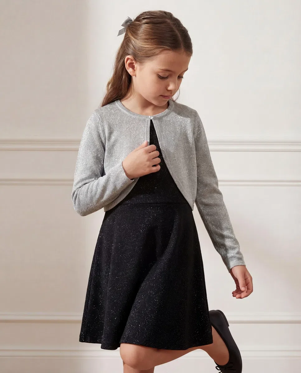 Bolerose Ragazze Manica Lunga Scintillante Bolero Bambini Caridgan