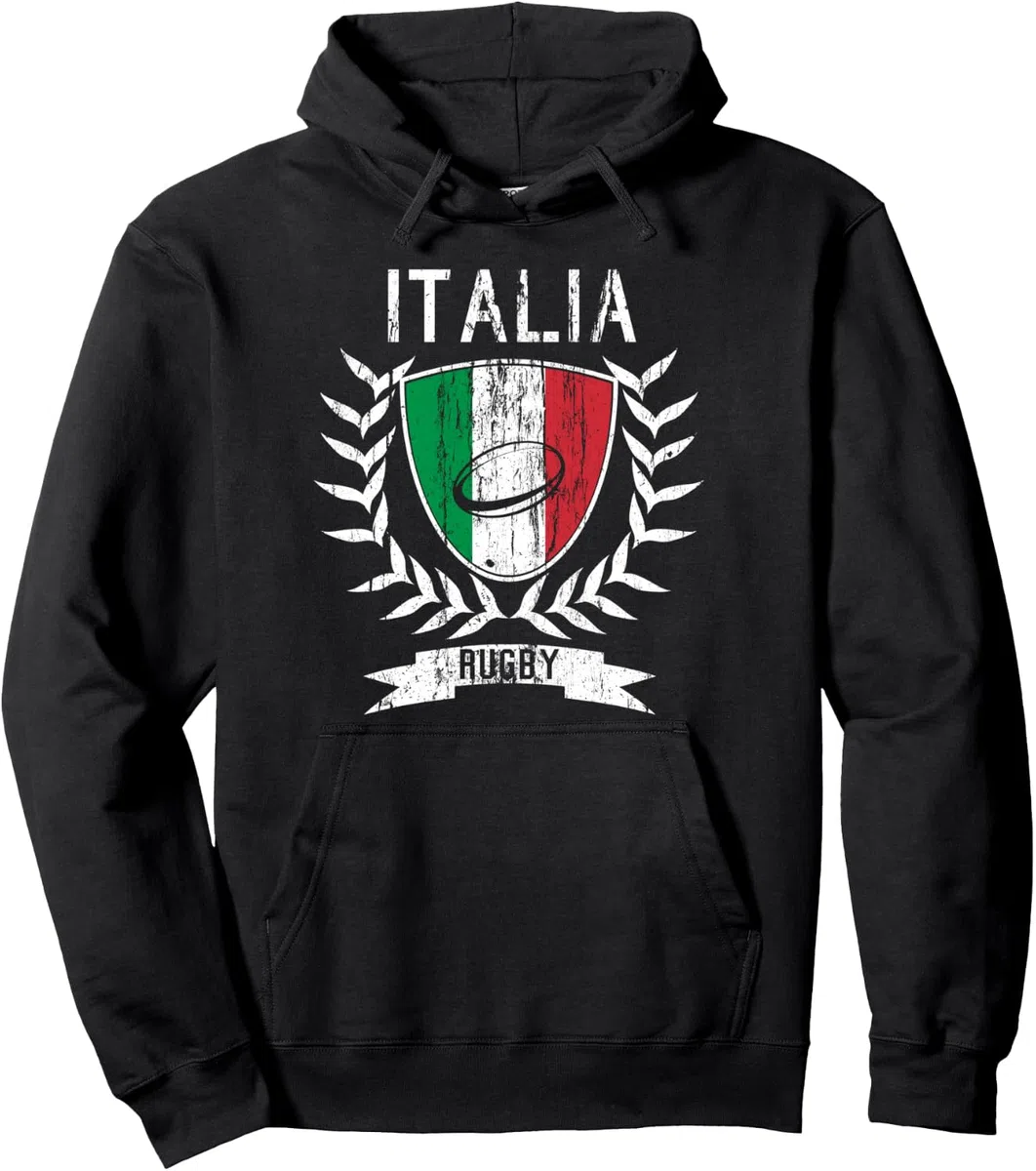 Maglia da Rugby Italia 2021 Italia Rugby Felpa con Cappuccio