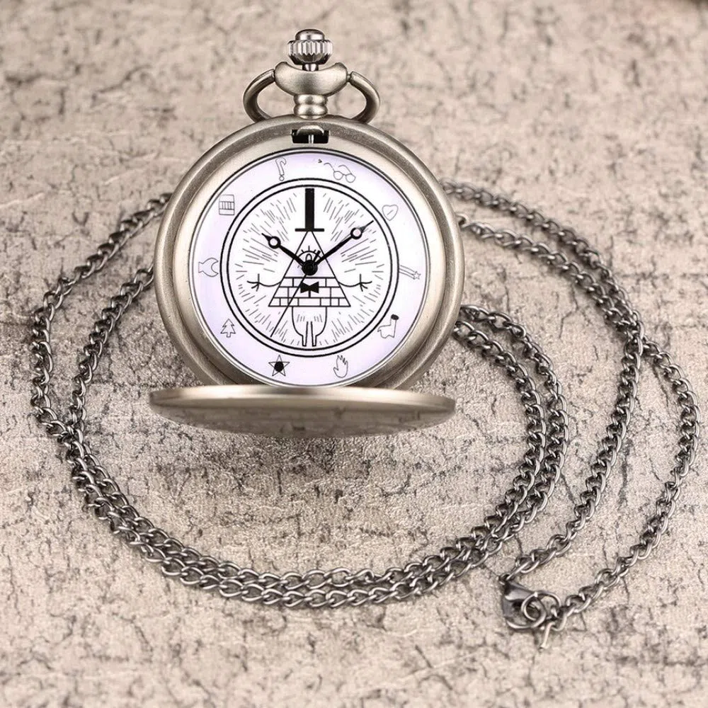 Orologio da Tasca al Quarzo Gravity Bill Cipher Fall Time Gem Collana Ciondolo Orologio Regali