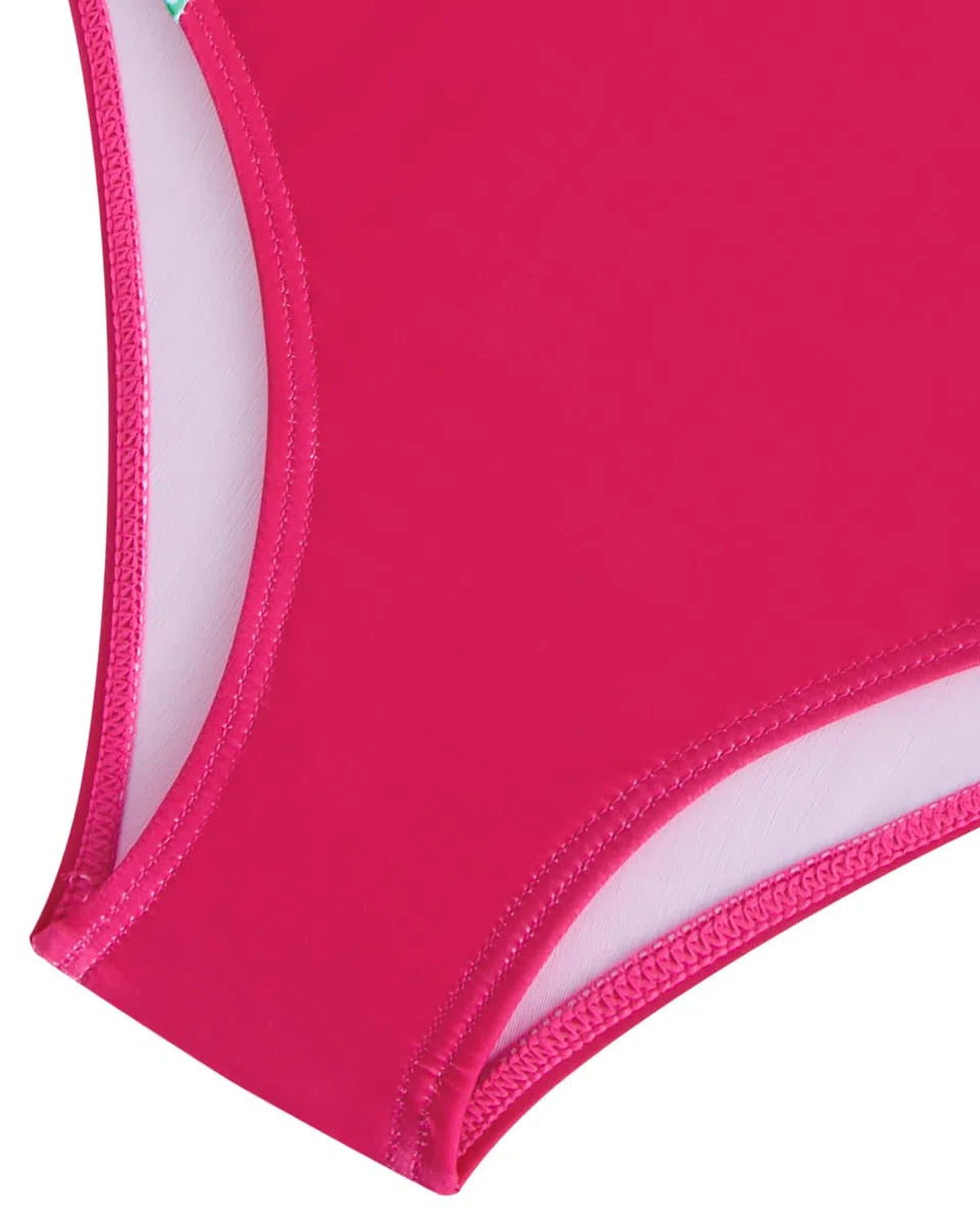 WYTbaby Costume da bagno intero da bambina, senza maniche, con pantaloncini, stampa tropicale, costume da bagno per ragazze 7-14 anni