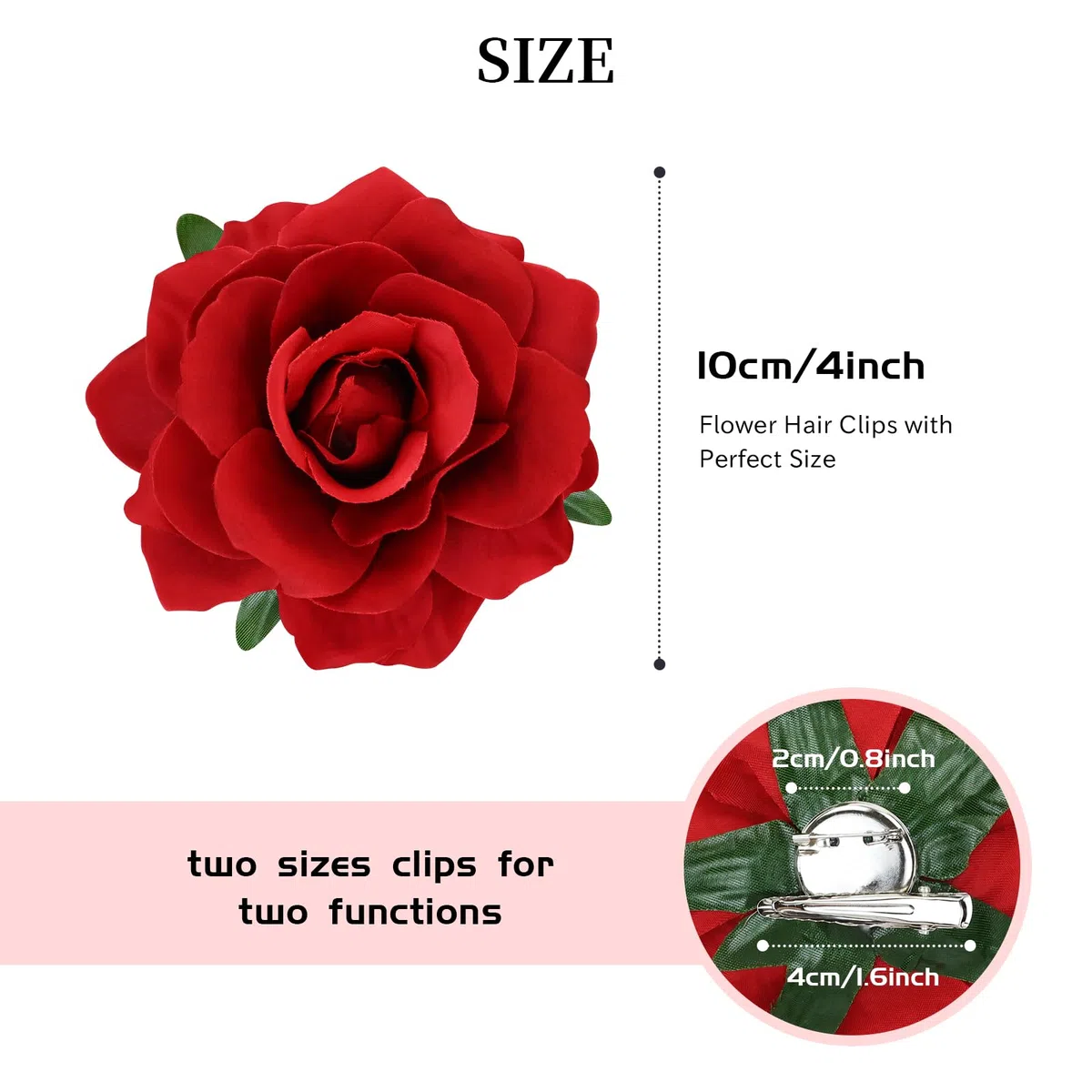 Dizila Confezione da 12 spille vintage a forma di ballerina di flamenco, a forma di rosa rossa, stile messicano, fermagli per capelli, per feste, matrimoni, acconciature da sposa, per donne e ragazze