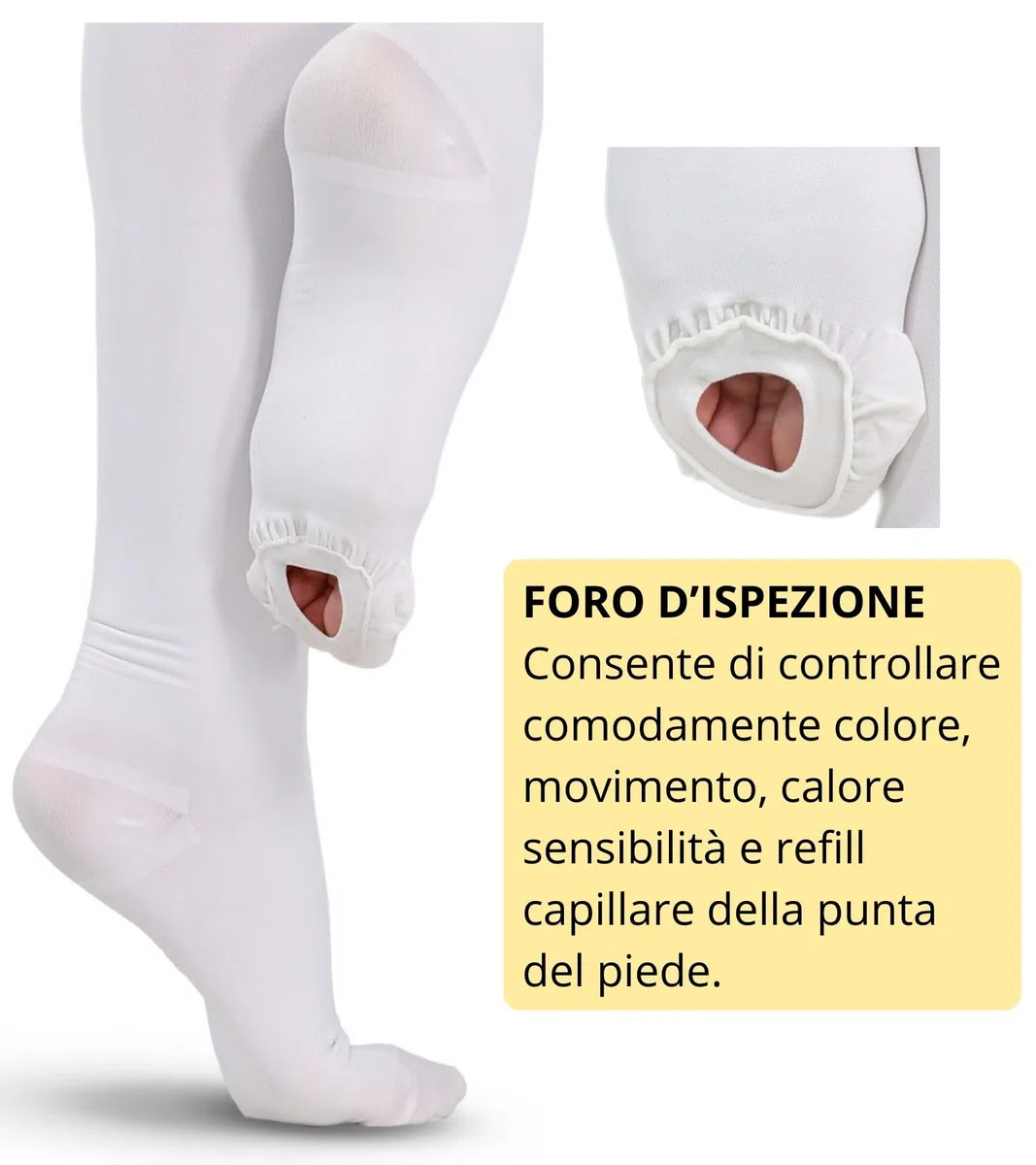 Easy8 Calze Antitrombo, Autoreggenti a Compressione Graduata 18-20 mmHg, con Foro d'Ispezione, Antiembolo, Antitrombosi, Elastiche, Post Operatorie, Uomo, Donna, Unisex