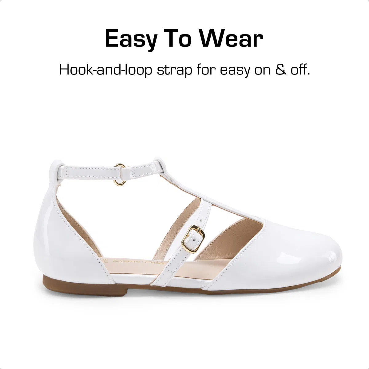 DREAM PAIRS Mary Jane - Scarpe basse da bambina, con cinturino a T