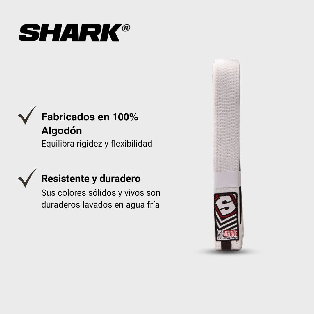 SHARK BOXING Cintura bianca BJJ, Cintura Jiu Jitsu | Il complemento perfetto per il tuo Kimono Jiu Jitsu