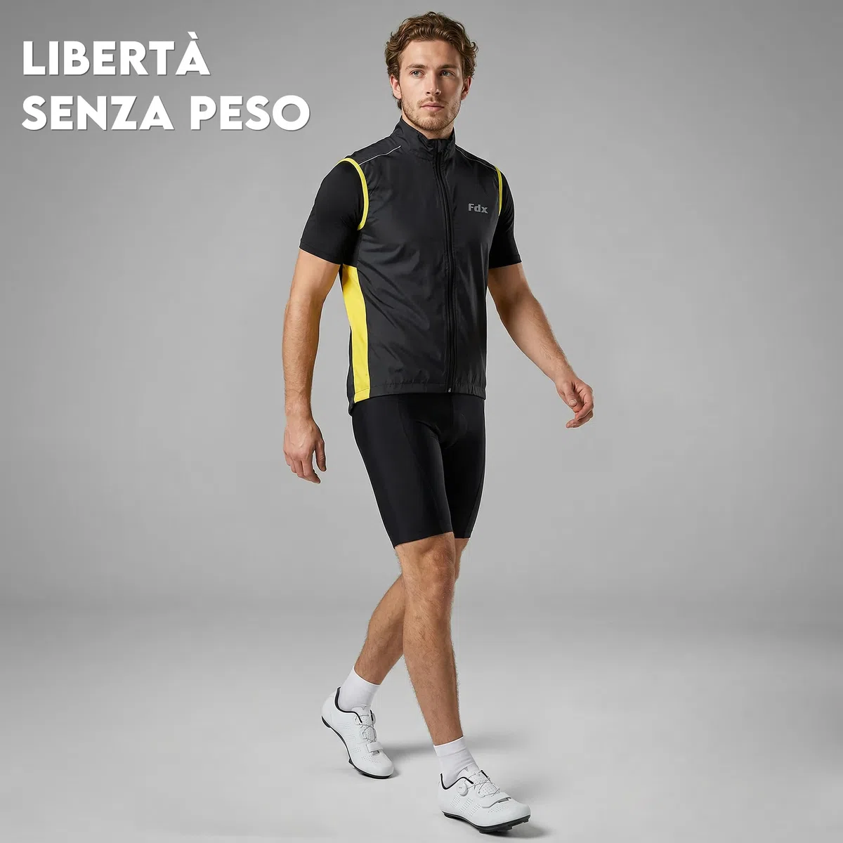 FDX Gilet ciclismo uomo leggero, traspirante, senza maniche, riflettente, antivento e idrorepellente, ideale per bici, corsa, MTB, escursionismo e fitness
