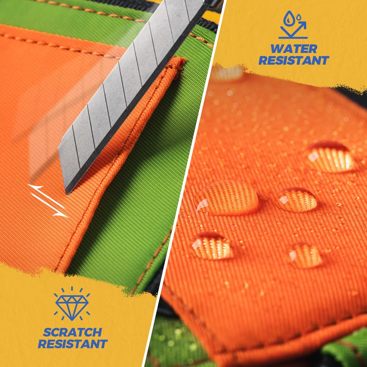 VULKIT Portafoglio portachiavi resistente all'acqua con cordino per uomini e donne, portafoglio con cerniera per esterni, con finestra trasparente per documenti, per escursionismo, pesca, skateboard e