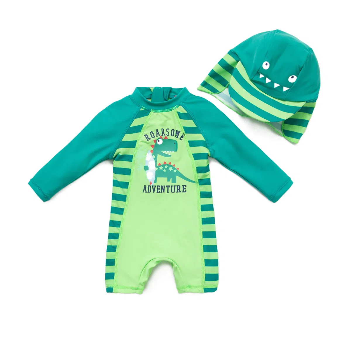 BONVERANO, Costume da bagno intero per bambini, a maniche lunghe, protezione UV 50+, con cerniera