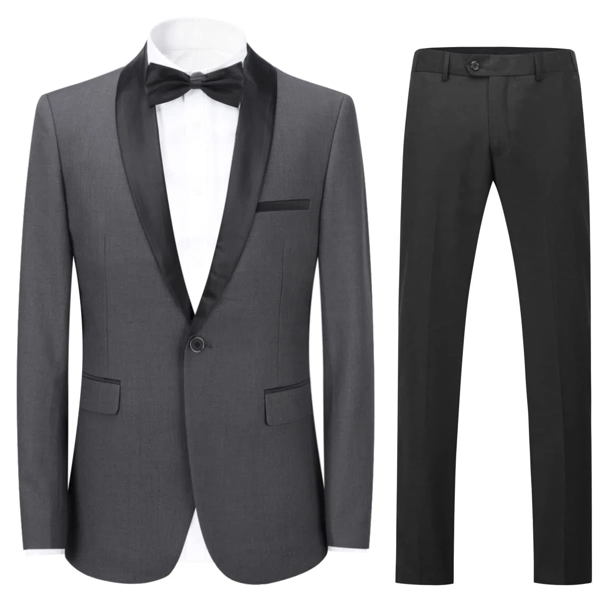 YOUTHUP Abito da Uomo Fit 2 Pezzi Abito Bavero 1 Bottone Matrimonio Cena Tuxedo Blazer Pantaloni