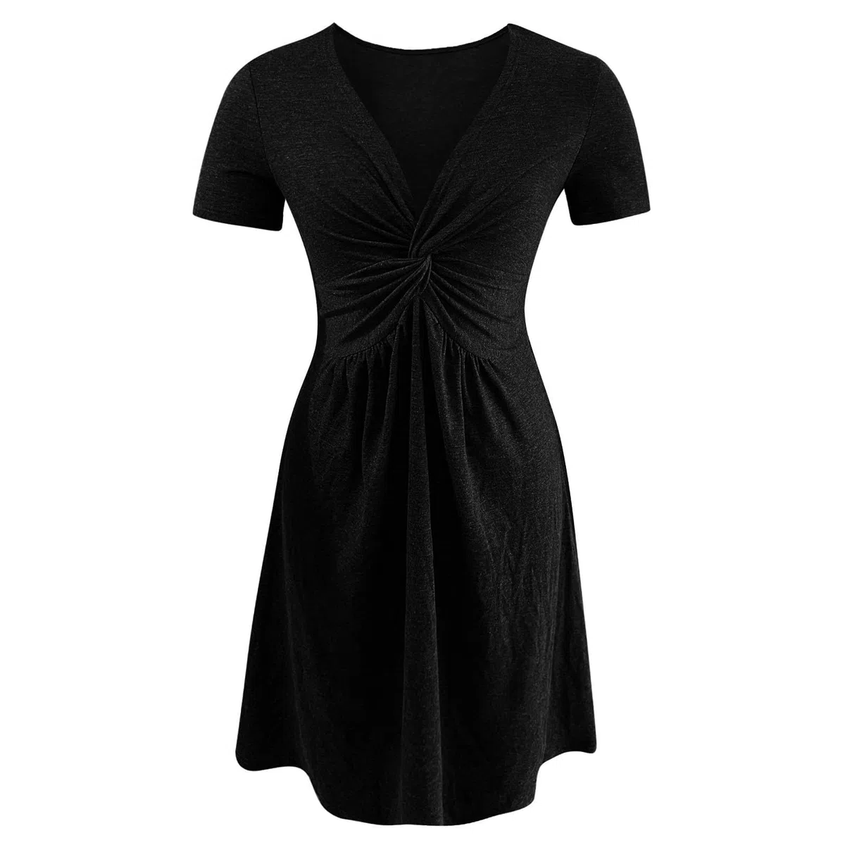 Vestito Donna Manica Corta Vestiti Estivi Scollo a V Casual Abiti da Donna Elegante Mini Vestito Vita Alta Linea A Moda Abito