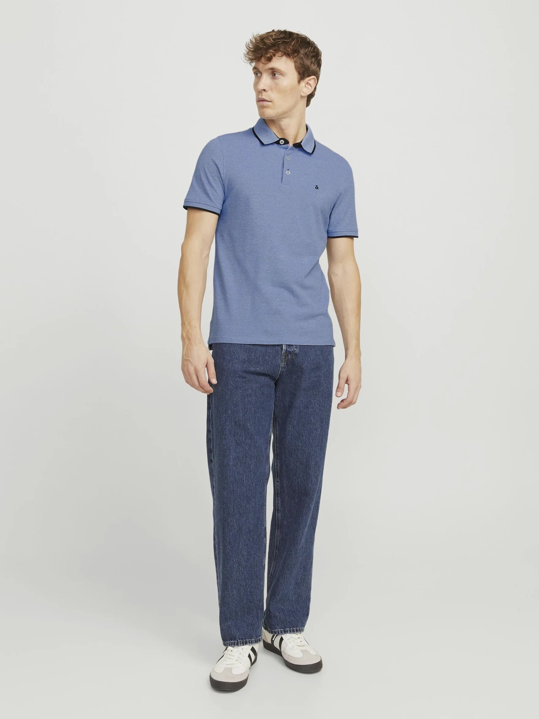 JACK & JONES Polo Plain Shirt Collar Polo
