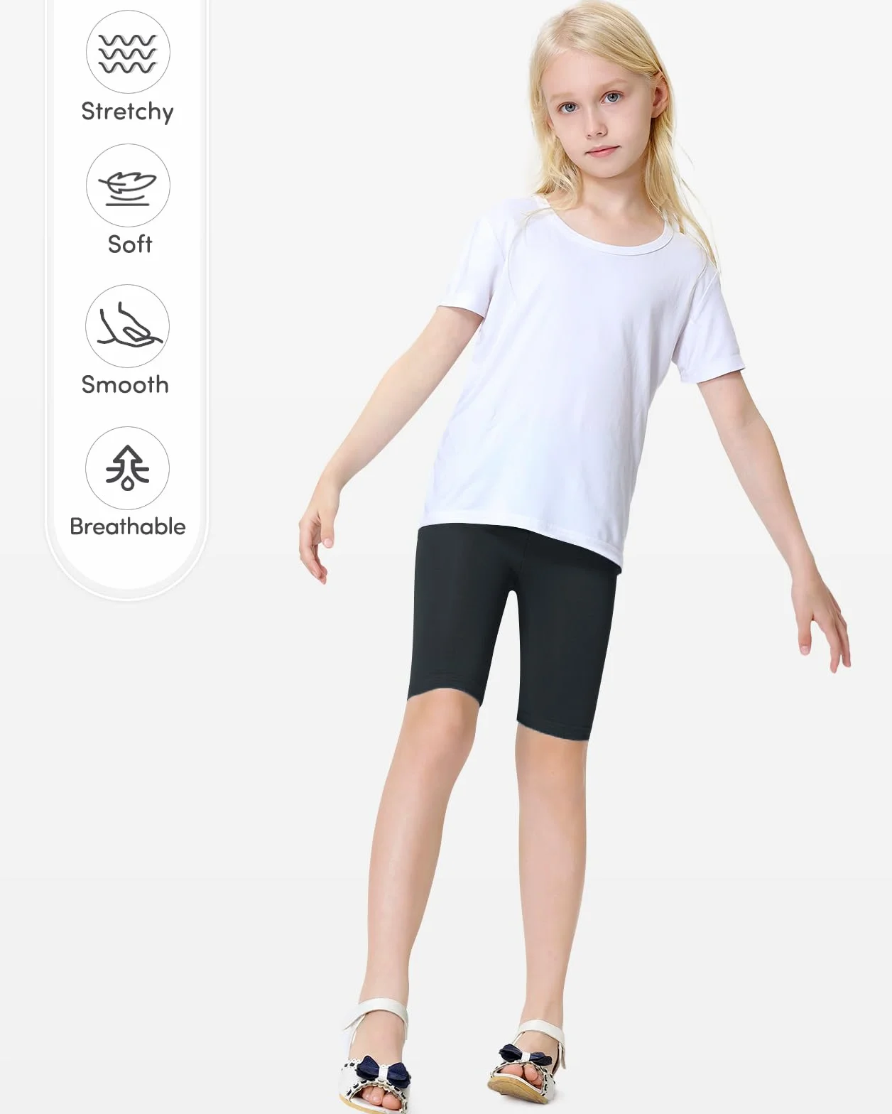 Domee Pantaloncini Leggings Corti Shorts Estivi Bambina Pacco da 4