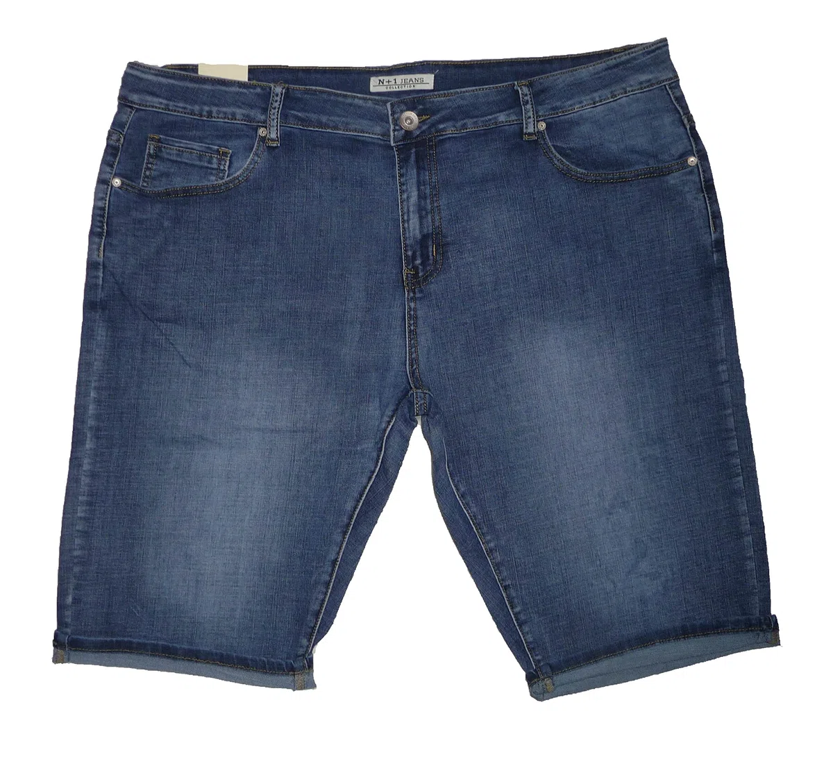 Fantasy Jeans Corto Leggero Bermuda Taglie Grandi Ginocchio Cotone Uomo Ragazzo