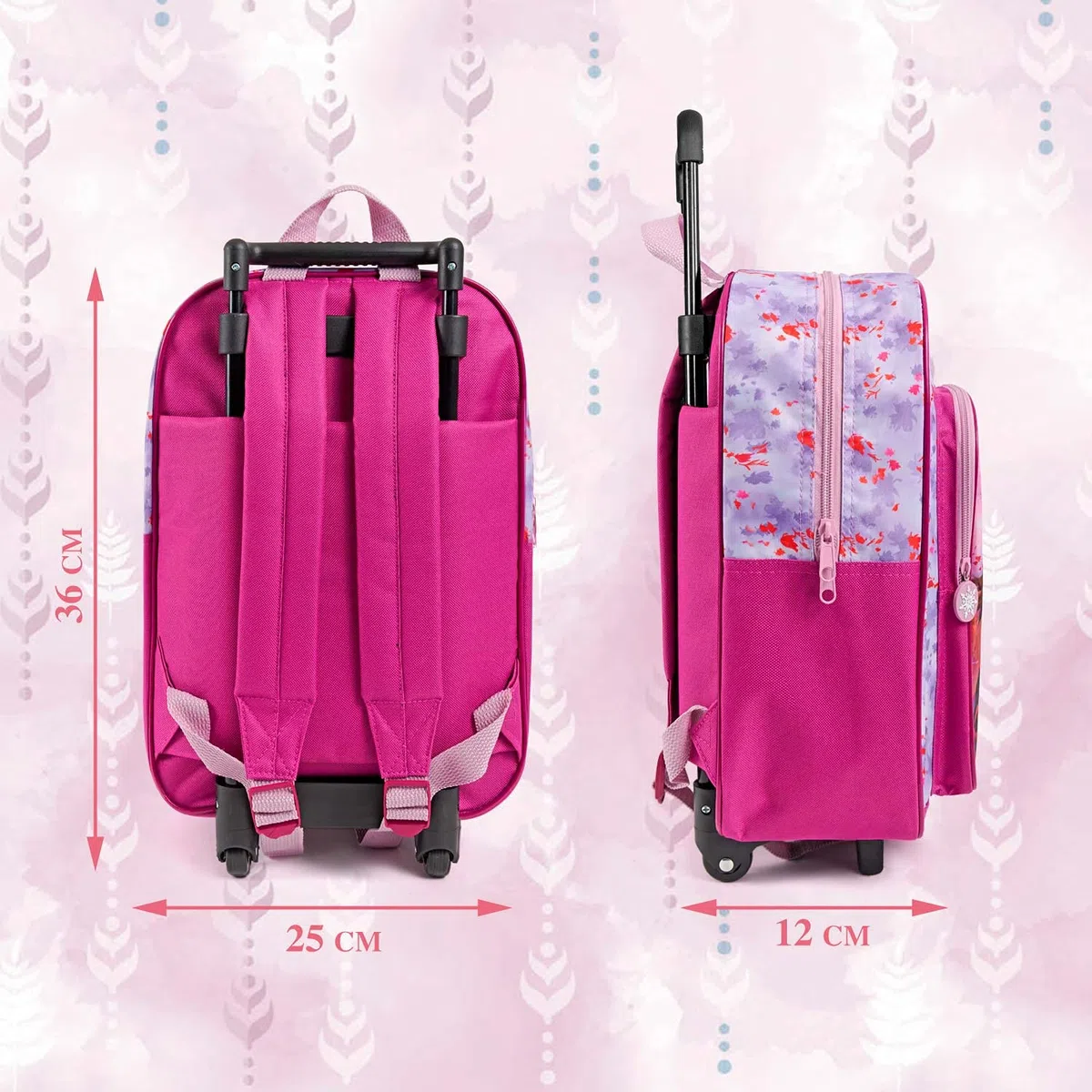 PERLETTI Disney Frozen 2 Zaino con Ruote Rimovibili per Ragazze - Principesse Elsa Anna Bambino Materna - Piccolo Zaino La Regina delle Nevi 2 Viaggi Tempo Libero - 36x25x12 cm