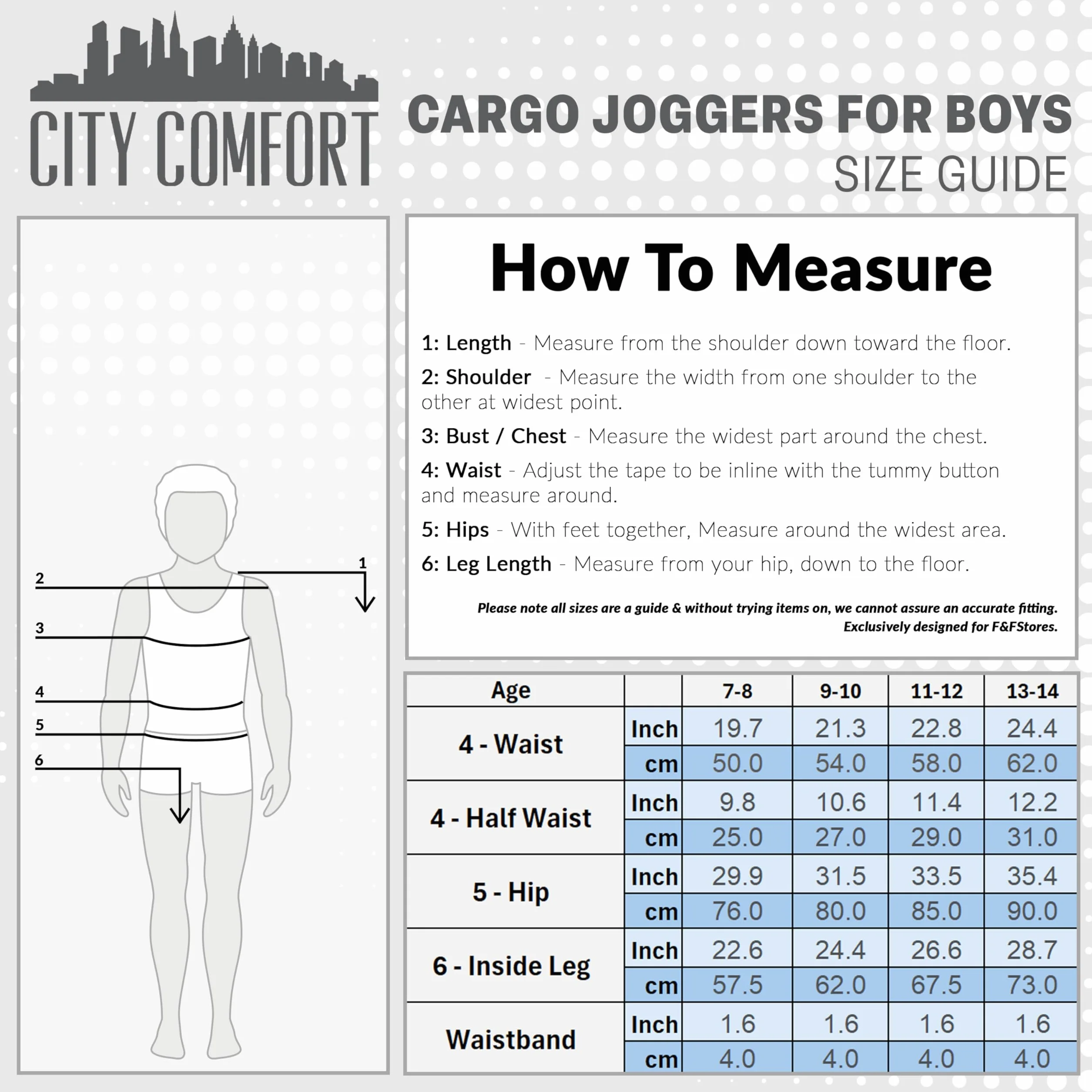 CityComfort Pantaloni Cargo Ragazzo con 4 Tasche Comodo Pantalone - Regalo Bambino