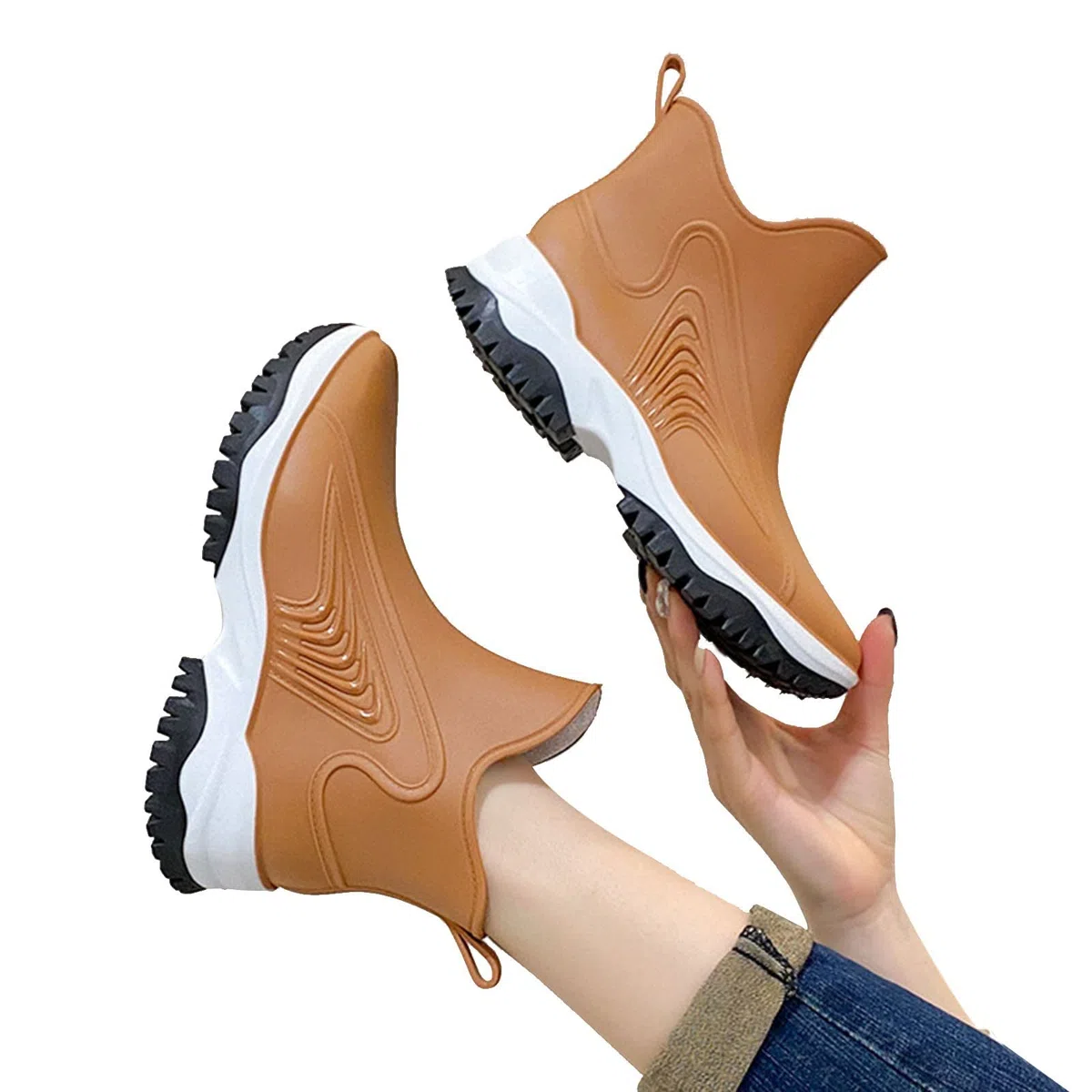 Stivali Pioggia Donna Eleganti Invernali Stivali Chelsea Da Giardino Bassi Leggere Antiscivolo Stivaletti Antipioggia Tronchetti Gomma Morbidi Moda Scarpe Impermeabili In Pvc Galosce