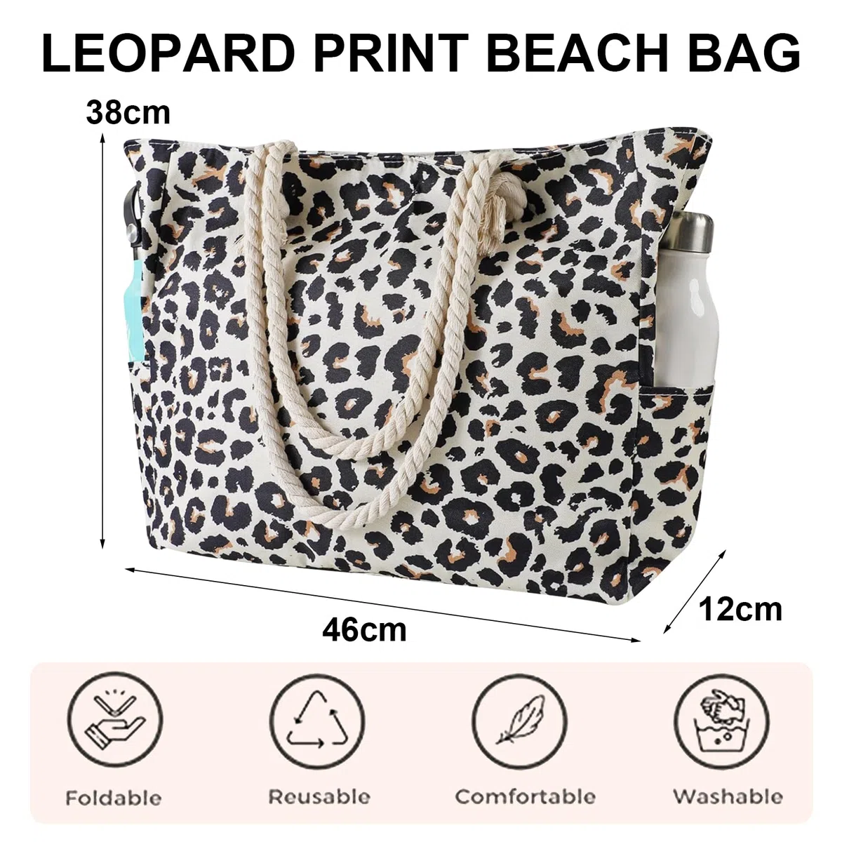 JSTHHTT Borsa da Spiaggia, Borsa Mare Donna, Borsa Spiaggia Grande XXL Famiglia, Borsa Mare, Borsa Spalla Shopper Bag, per Viaggio, Vacanza, Piscina, Shopping e Uso Quotidiano