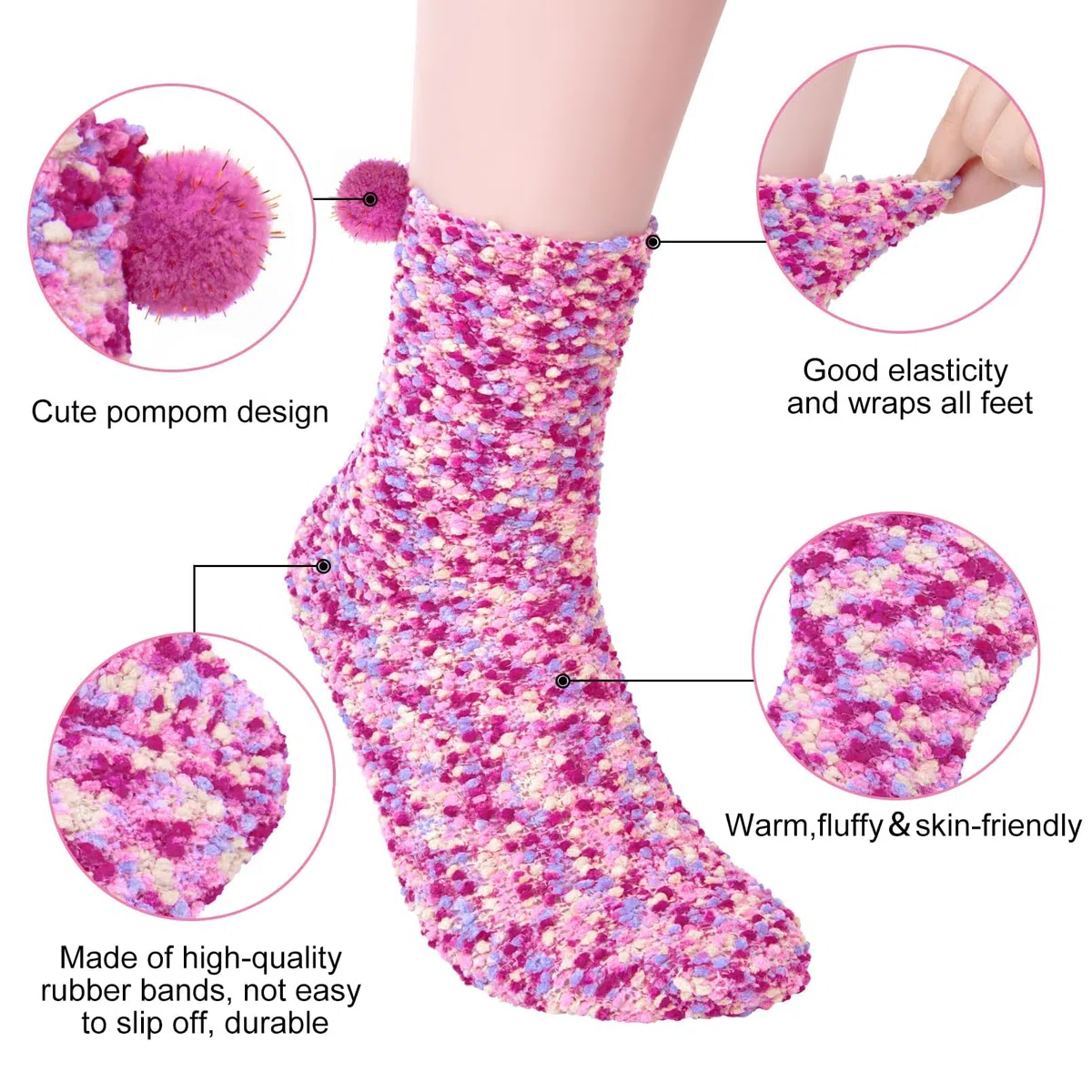 Donna Inverno Calze Calzini Regalo Natalizi Ragazza Cupcake Calzini Termici Divertenti AccessoriRegali di compleanno di San Valentino e Festa della Mamma in vari colori Calze
