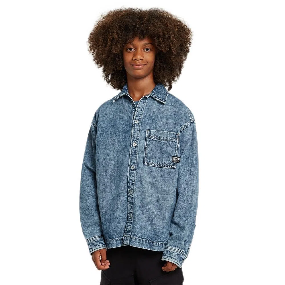 G-Star Boxy Fit Denim Shirt LS Giacca Bambini e Ragazzi