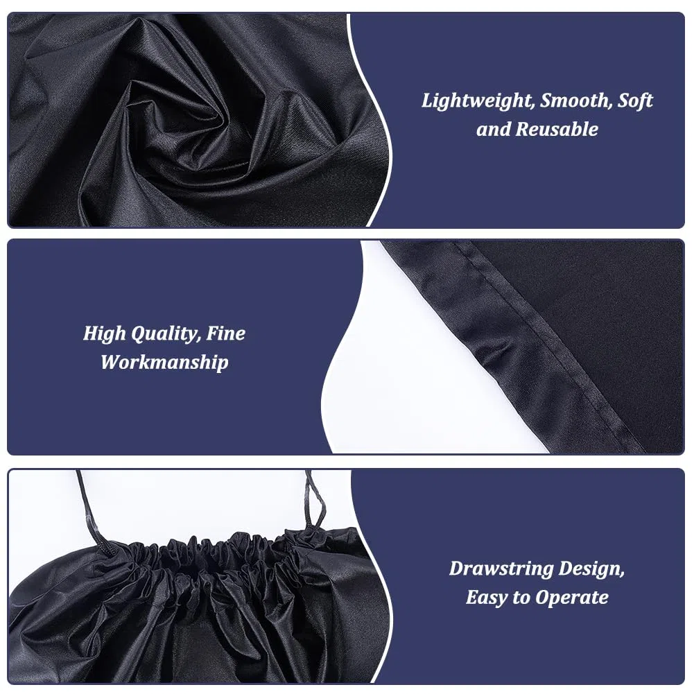 NBEADS 12 pz Sacchetti per La Polvere per Borse, Borse Portaoggetti In Finta Seta Borsa Da Viaggio Portatili In Tessuto con Coulisse per Scarpe, Stivali, 39.7x50 cm, Nero