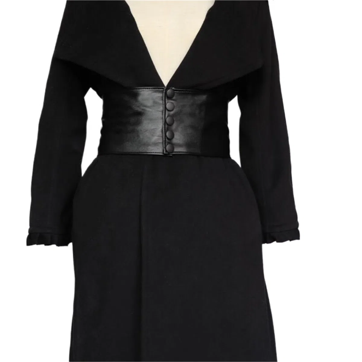 Fascia da Smoking in Raso Regolabile Pista da Donna Fasce Elastiche in Pelle Nera Abito Femminile Corsetti Cintura Cinture Decorazione Cintura Larga for Accessori da Donna(86-93cm)