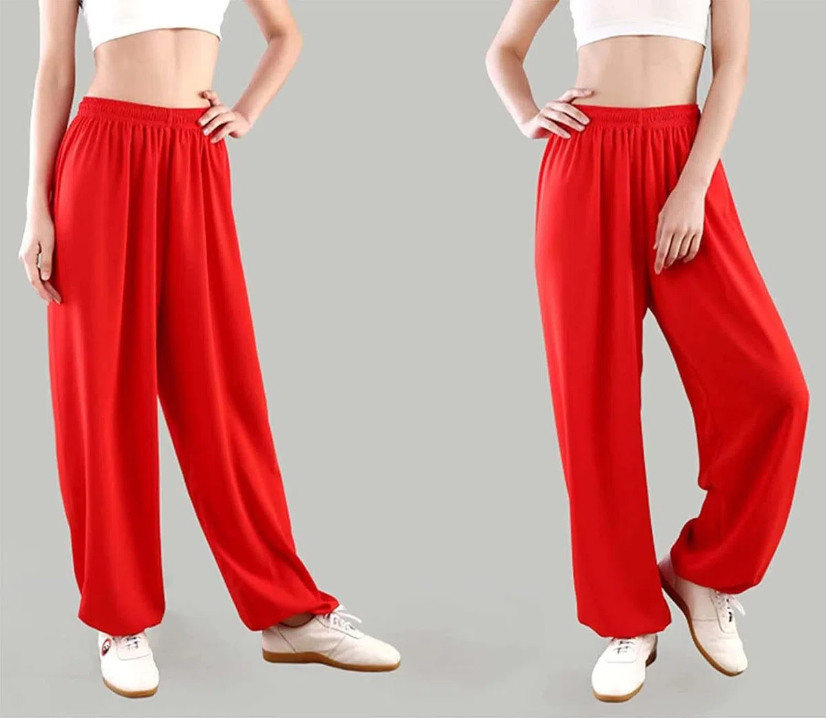 Generico Pantaloni Tai Chi Confortevole Traspirante Tai Chi Abbigliamento Unisex Pantaloni per Kung Fu e Arti Marziali Abbigliamento Quotidiano per Yoga e Pilates