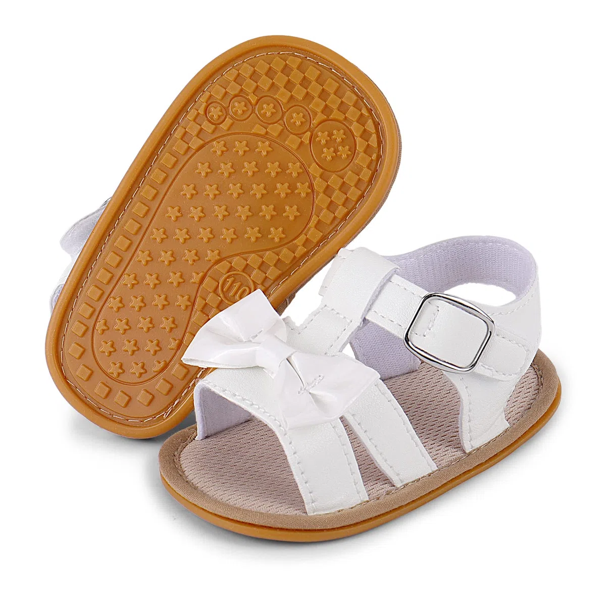 MASOCIO Sandali Neonata Estivi Scarpe Primi Passi Bimba con Suole Gomma Antiscivolo