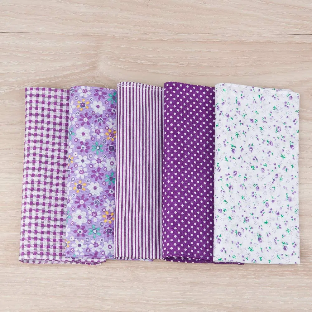 HOULIFE Fazzoletti da donna con fiori in puro cotone viola, per uso quotidiano, 5/10 pezzi, 36 x 36 cm, regalo per la festa della mamma