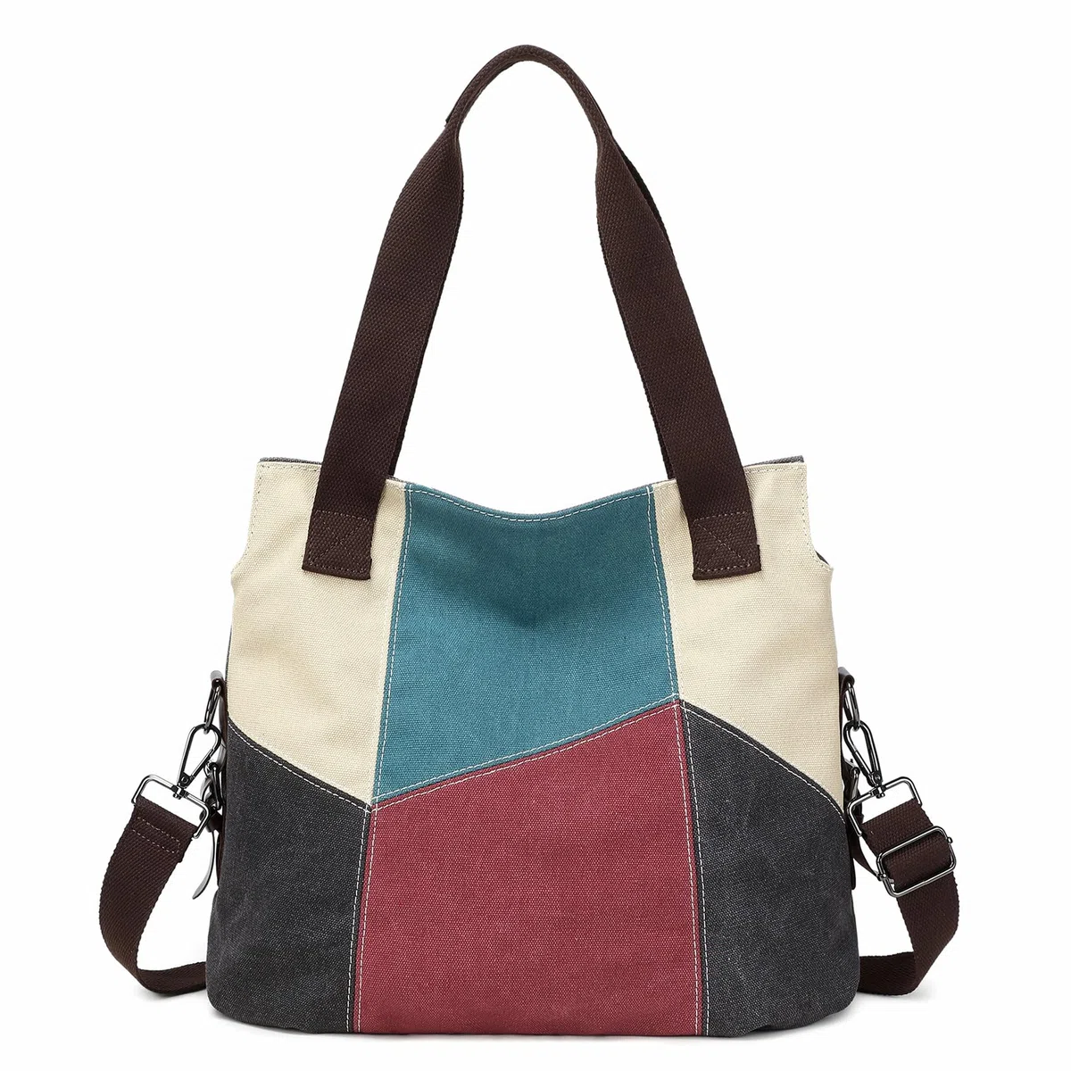 Borsa da donna in tela, casual, a tracolla, stile retrò, in tela