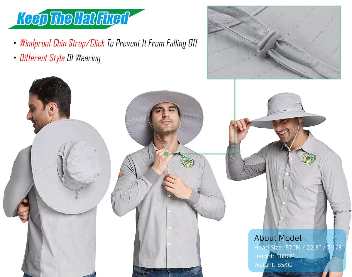 Gisdanchz UPF50+ Cappello Trekking Tesa Larga, Cappello Sole Anti UV Estivo Traspirante
