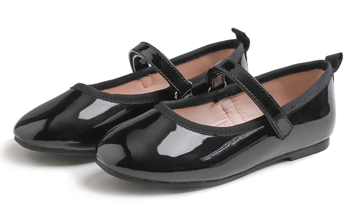 Feversole Basic Synthetic Girls Cute Dress,Ragazze Mary Jane Strap Scarpe Basse Ballerine da Principessa Scarpe da Scuola Piatte