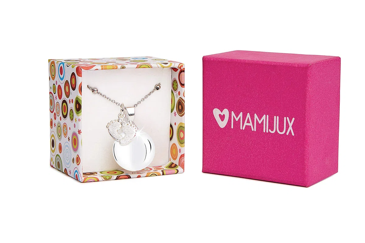 MAMIJUX Chiama Angeli Piedini Mamma Idea Regalo Gravidanza Collana Donna Richiamo degli Angeli Catenina Acciaio