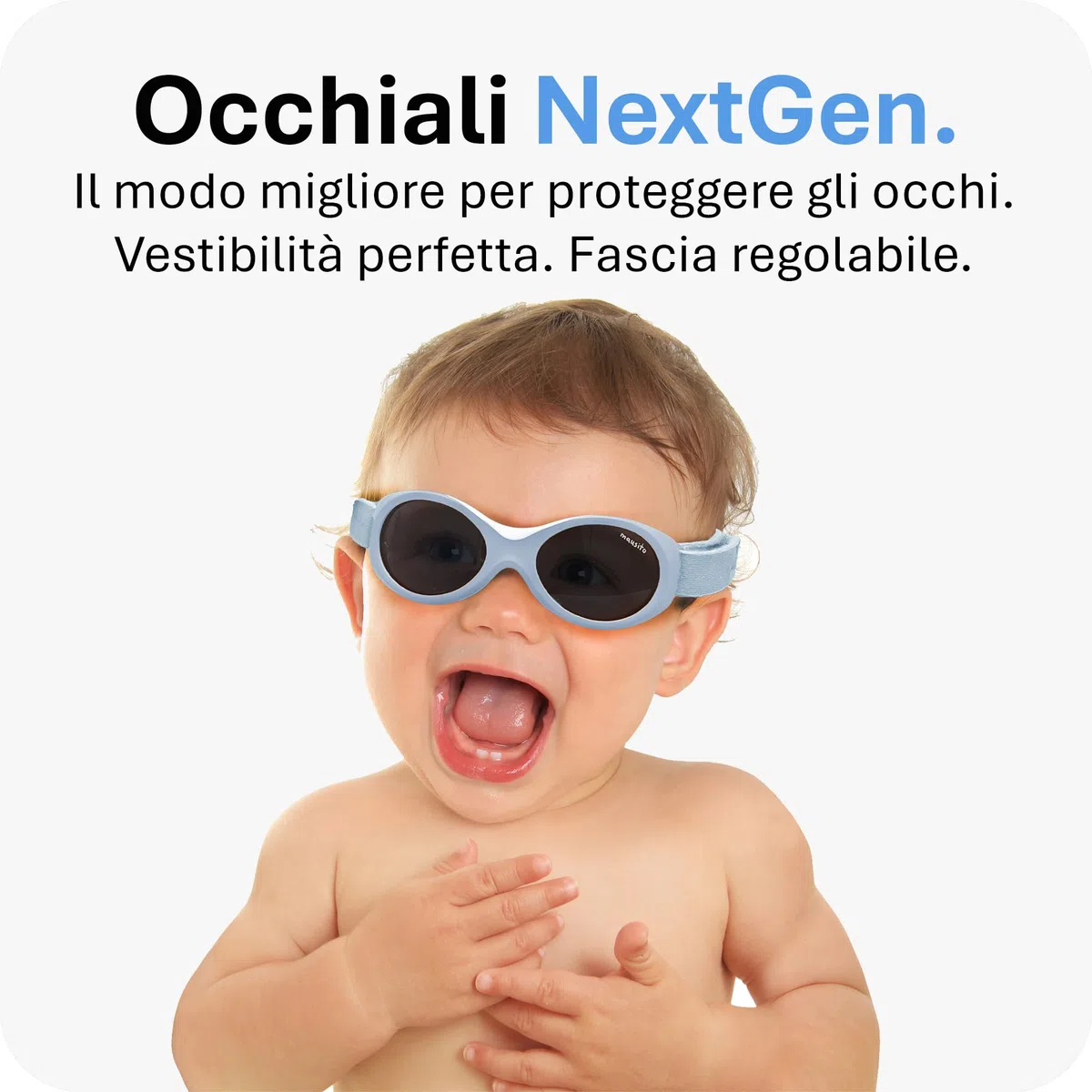 Mausito Occhiali da sole bambini 0-18 mesi | FLESSIBILI Occhiali da sole neonato 100% PROTEZIONE UV | Fascia regolabile & senza BPA | Migliore nei test | Design europeo per bambino e bambina