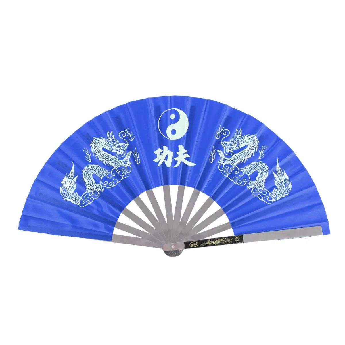 DEWIN Ventaglio Cinese, Acciaio Inossidabile Tai Chi Arti Marziali Kung Fu Dance Practice Training Perpermance Fan (Blu)
