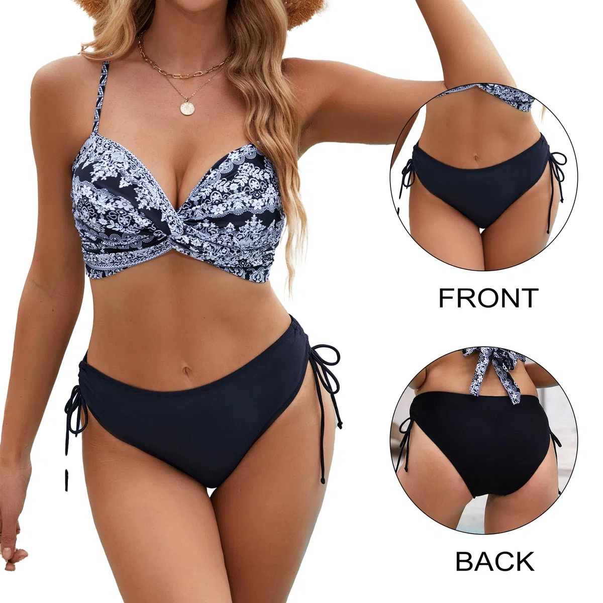 Adigaber Slip da Bikini Vita Alta e Bassa Sexy Pacco da 2 per Donne Ragazze Adolescenti Bikini Bottom
