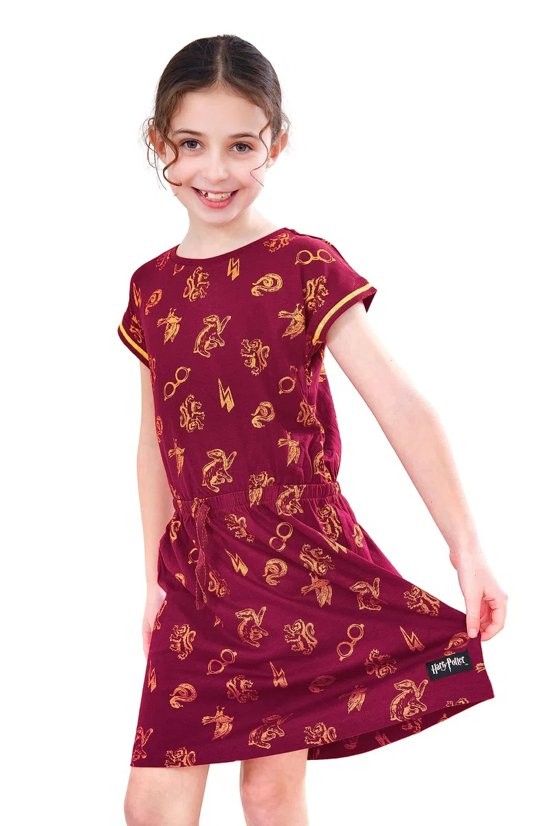 Harry Potter Vestito Bambina | Abito Estivo in Morbido Cotone Vestiti