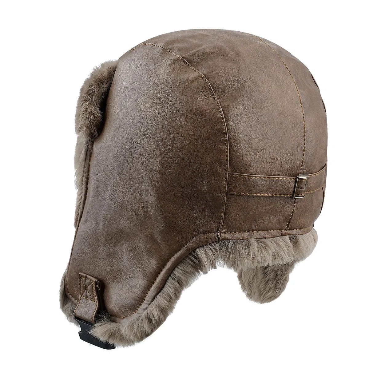 CLAPE Cappello Aviatore Uomo Donna Colbacco in Finta Pelle Cappello Caldo Invernale con Paraorecchie Impermeabile Cappello Ushanka