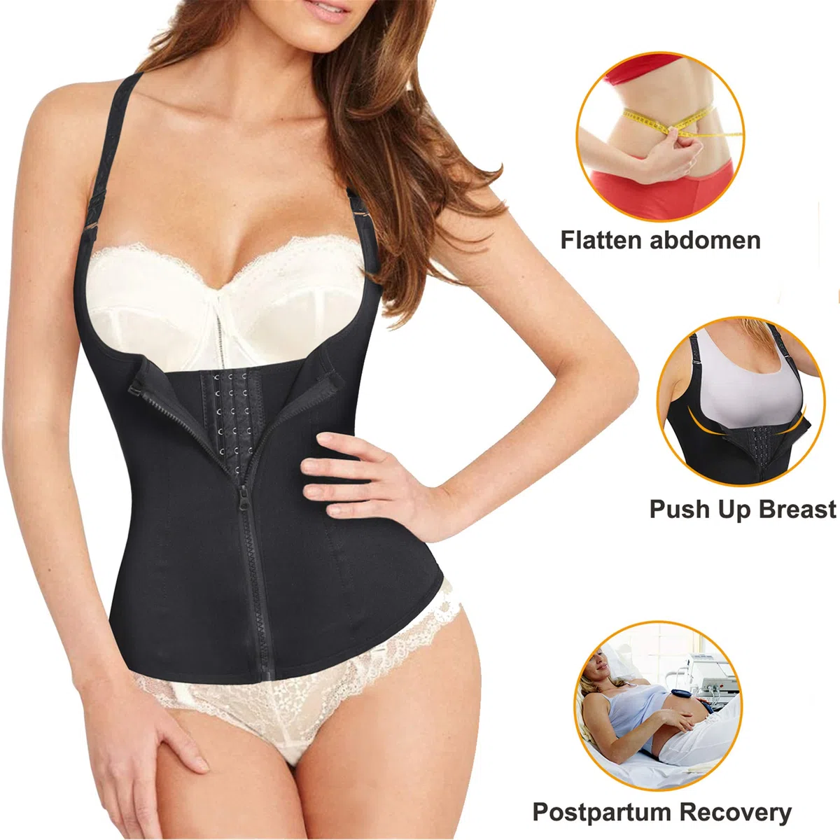 Donna Corsetto Vita Dimagrante Body Modellante Cintura Intimo Shaper Training Vestiti Shapewear Contenitivo Snellente