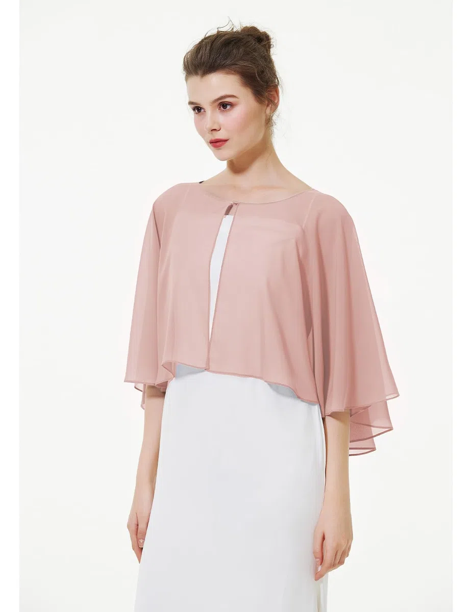 BEAUTELICATE Coprispalle Stola Chiffon stola Elegante Donna Chiffon Scialle Smanicata Bolero Cape Cardigan per Cerimonia Festive Matrimonio Sposa Abito Estivo