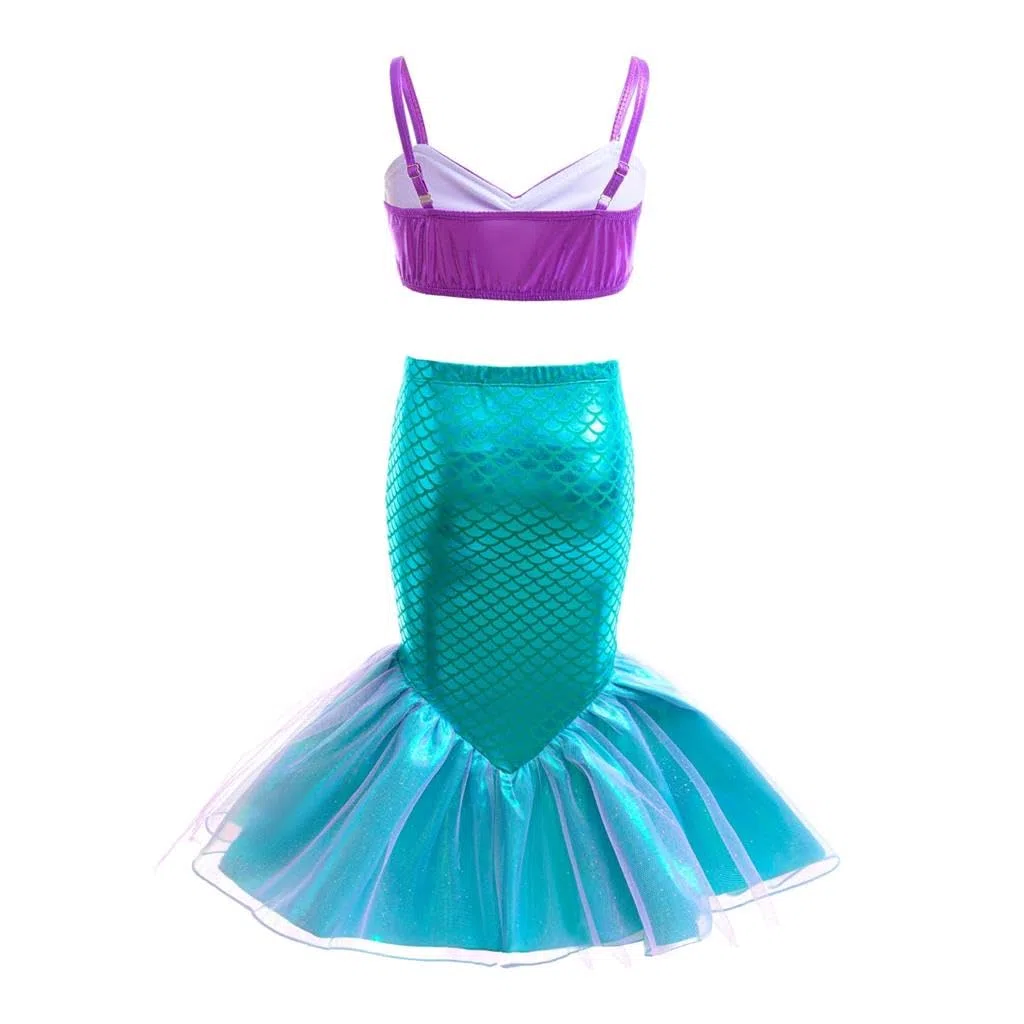 Lito Angels Vestito Costume da Bagno Tankini Due Pezzi Principessa Squame di pescecon Gonna per Bambina Taglia 2-9 Anni