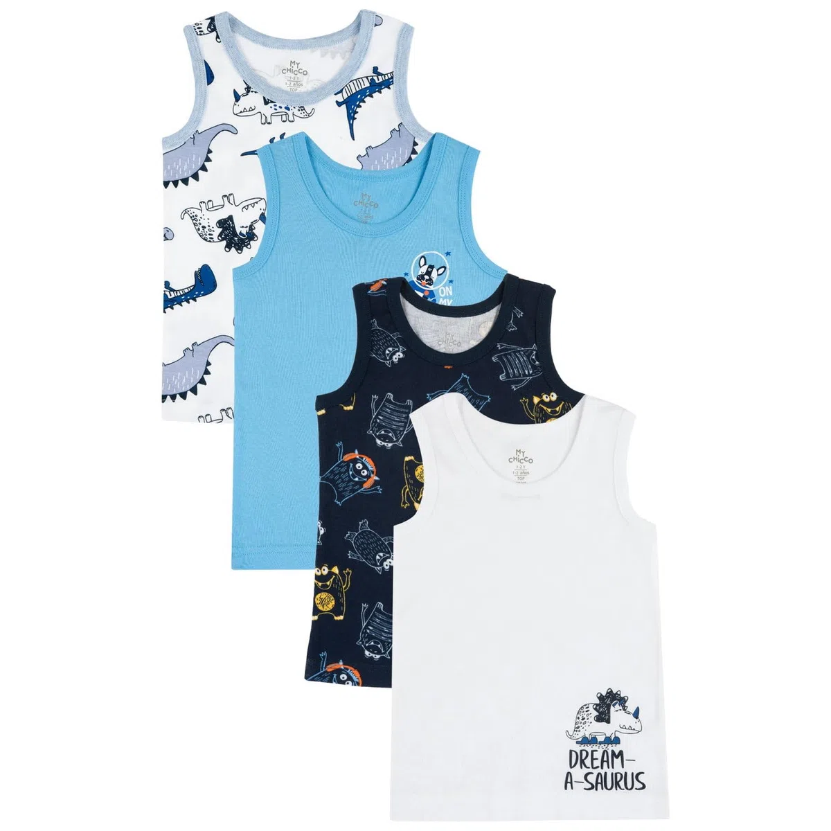 Chicco, Canottiere Bambino, 3 Canottiere in 100% Cotone, Ottimi per la Primavera e L'Estate, Abbigliamento Bambini e Ragazzi