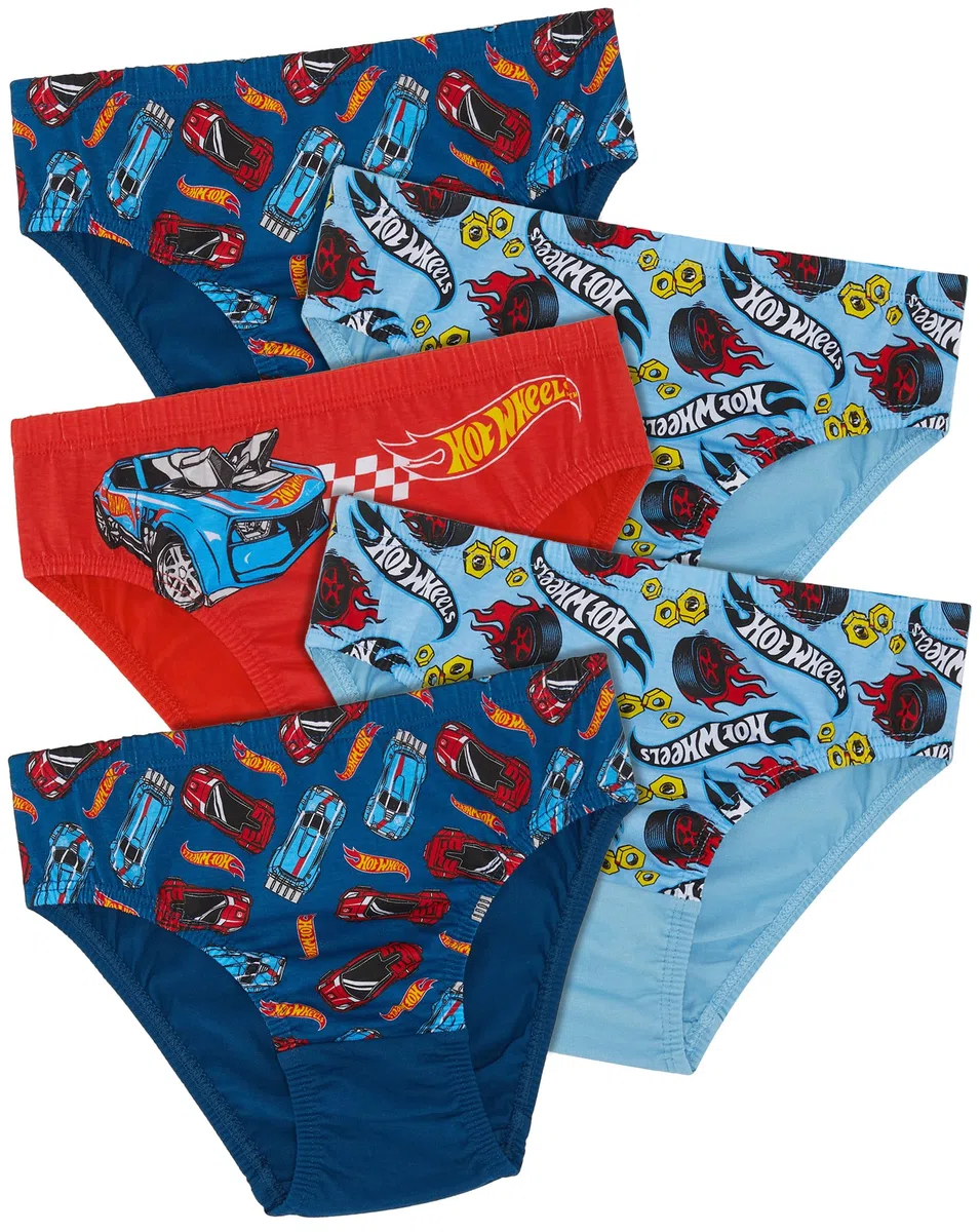 Hot Wheels Confezione da Cinque Slip Cars in 100% Cotone