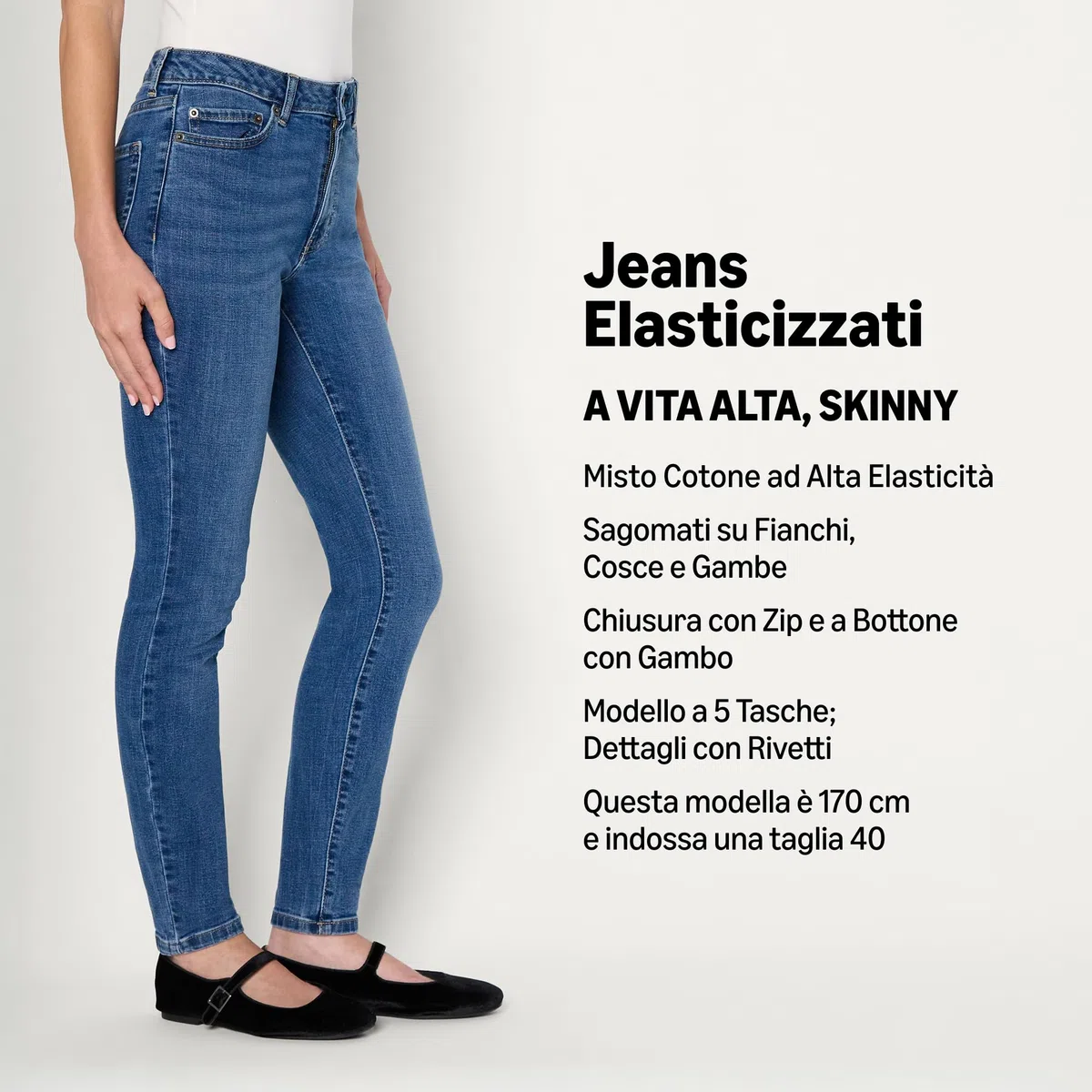 Amazon Essentials Donna Jeans Skinny Affusolati a Vita Alta