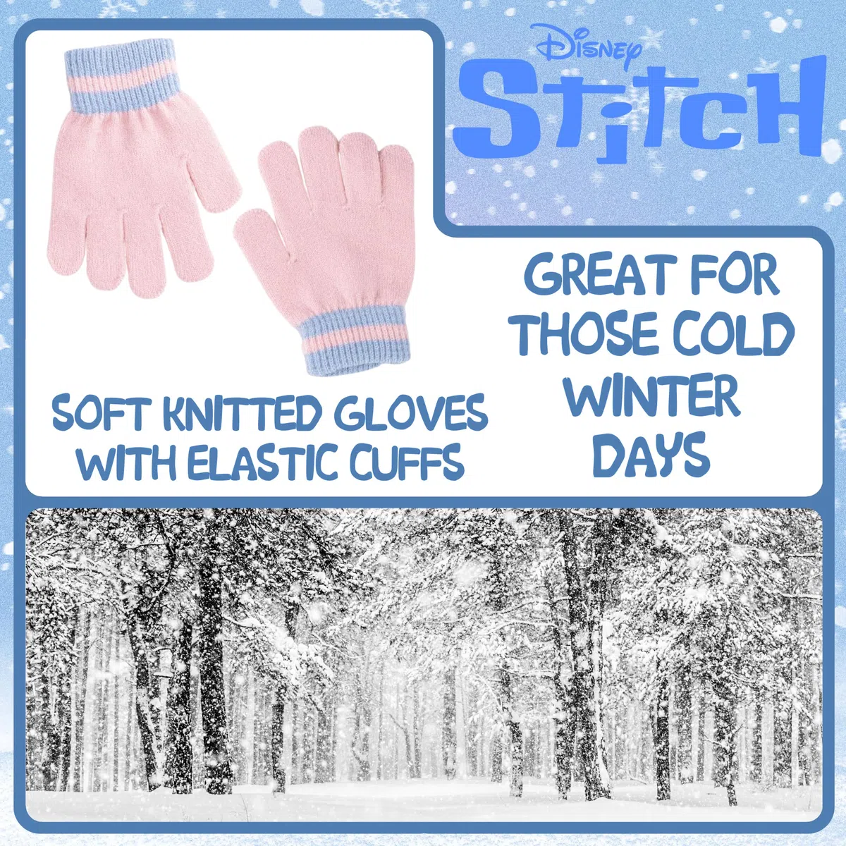 Disney Stitch & Angel Bobble Hat + Snood Sciarpa + Guanti Set Ragazze 3 Pezzi Inverno Set Regalo