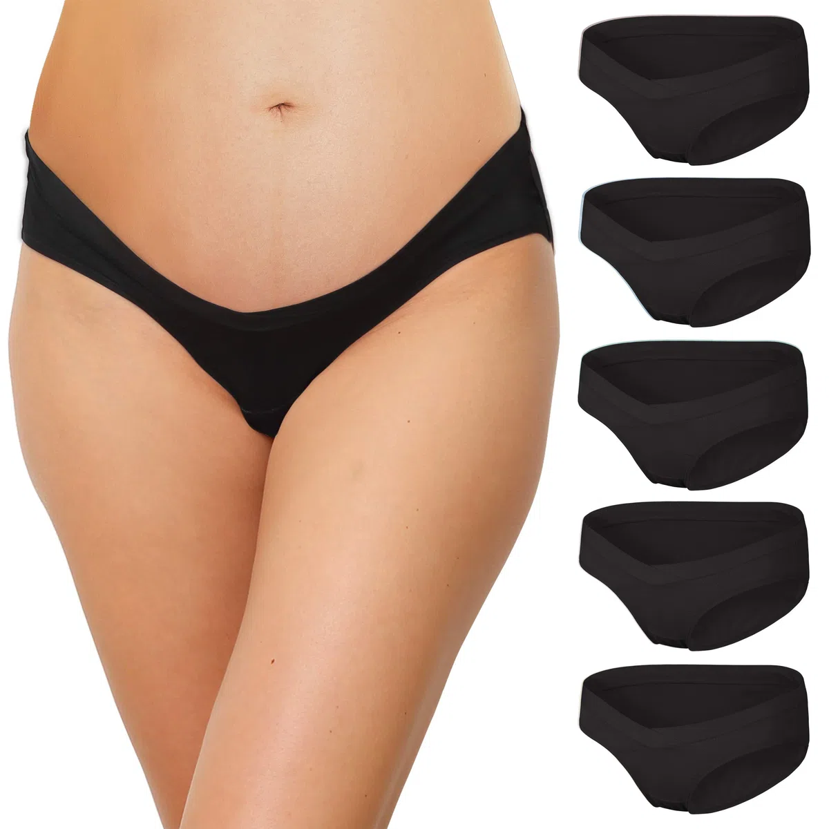 INNERSY Mutande Gravidanza Cotone Slip Premaman Vita Bassa V-Forma Pacco da 5