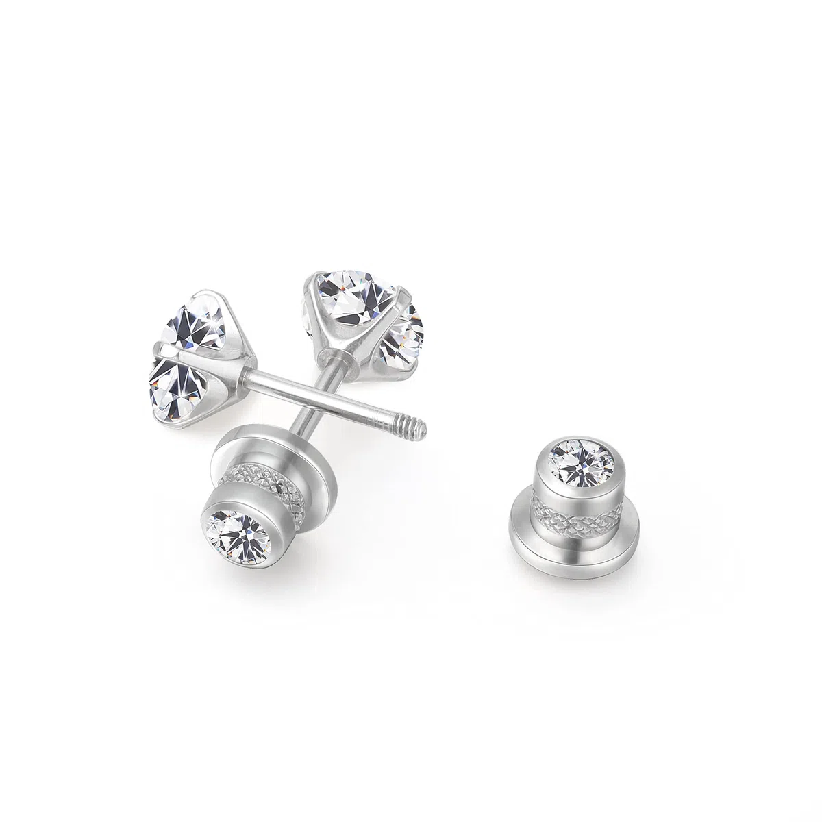 limerencia G23 Orecchini in Titanio Orecchini Uomo Diamante con Retro a Vite,Orecchini Anallergici con Zircone Cubica per Donna Bambina,Orecchini Senza Nichel per Orecchie Sensibili