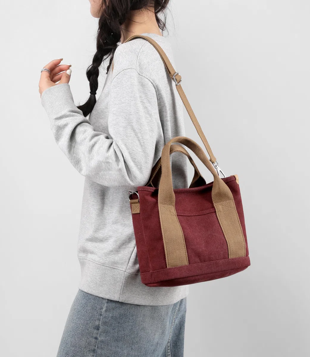 Halemet Piccola borsa tote con cerniera da donna Borsa a tracolla in tela, borsa hobo