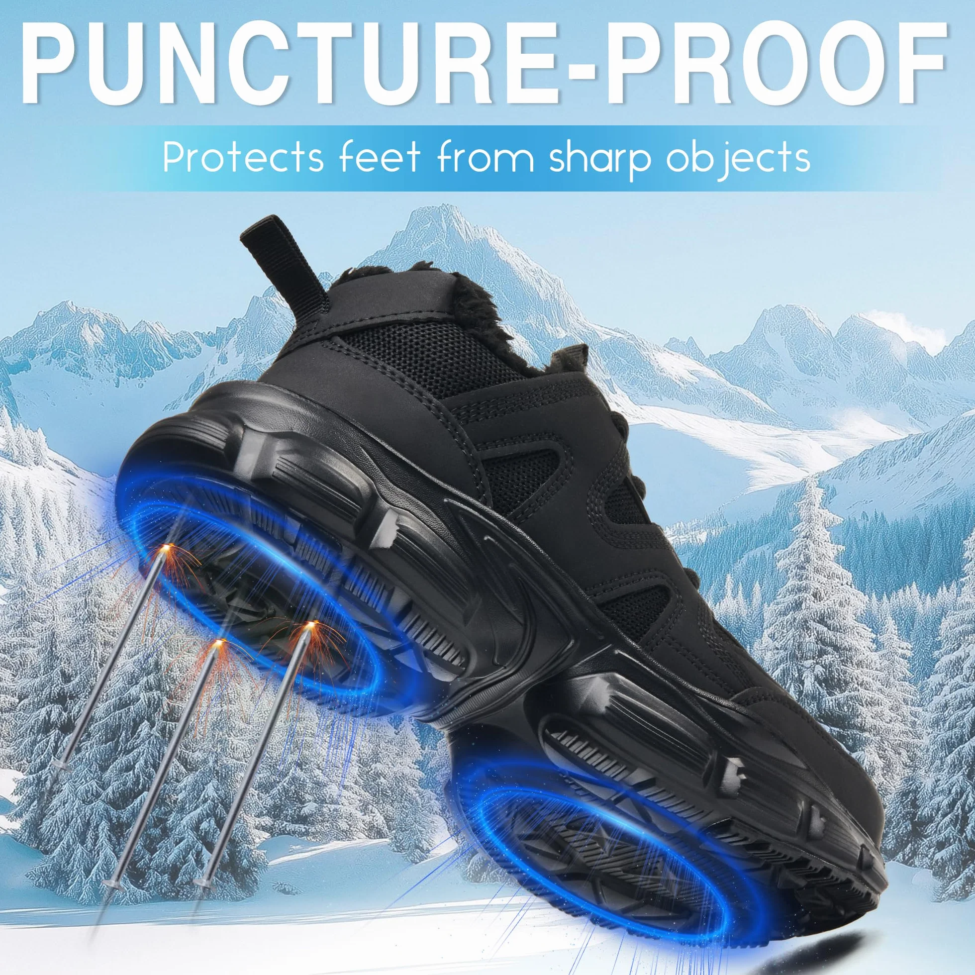 KOIFISH Scarpe Antinfortunistiche Donna Invernali Impermeabile Scarpe da Lavoro con Punta in Acciaio Comode Freddo Scarpe di Sicurezza