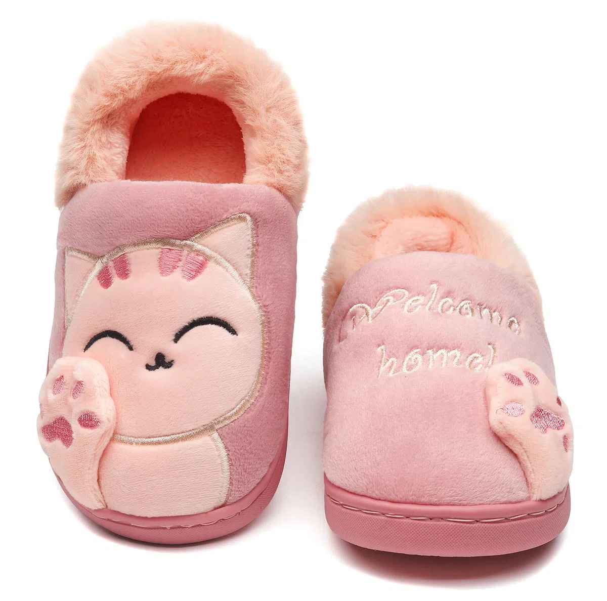 Pantofole per Unisex - Bambini e Adulto Ragazze Inverno Pantofole Scarpe Ragazzi Ciabatte Chiuse Donna Uomo Caldo Peluche Pantofola a Casa